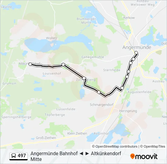 Автобус 497: карта маршрута