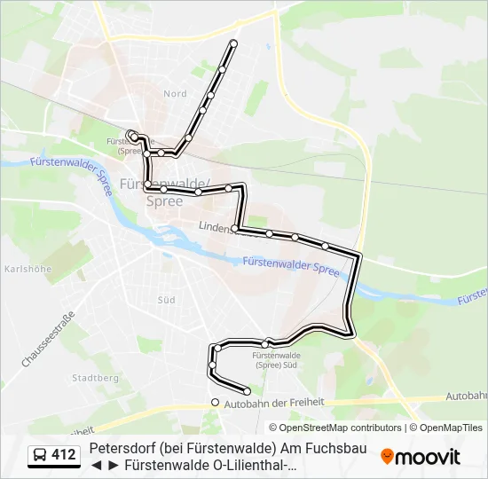 Buslinie 412 Karte