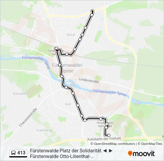413 Bus Line Map