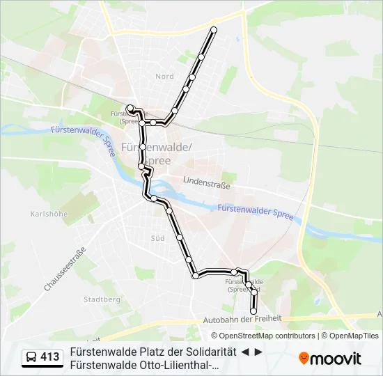 413 Bus Line Map