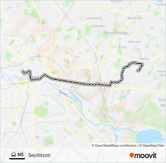 N5 Bus Line Map