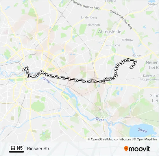 Автобус N5: карта маршрута