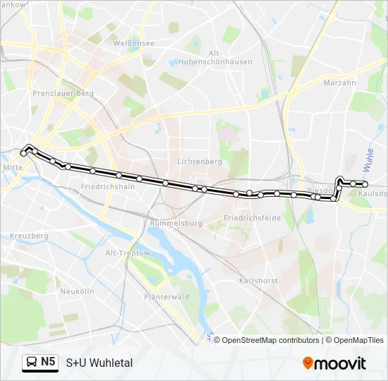 Автобус N5: карта маршрута