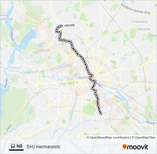 N8 Bus Line Map