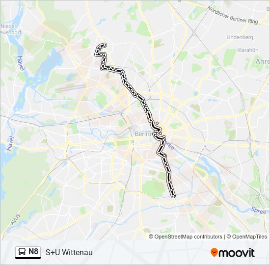 N8 bus Line Map