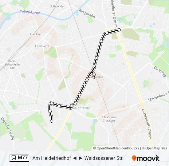 M77 Bus Line Map