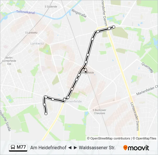 M77 Bus Line Map