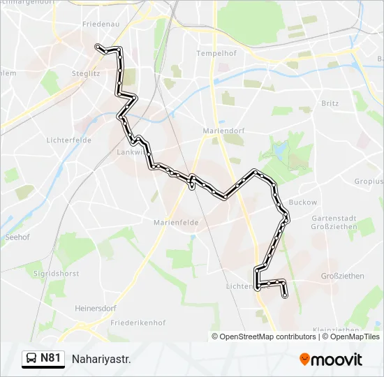 N81 Bus Line Map