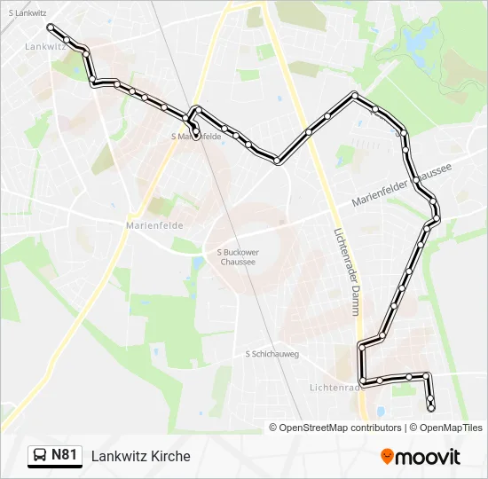 Автобус N81: карта маршрута