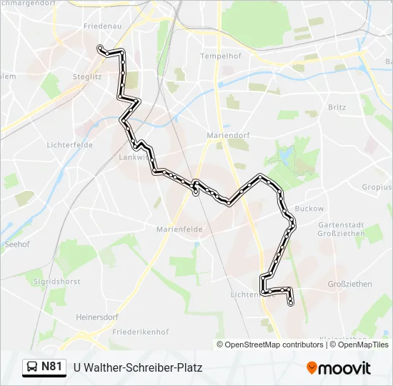 N81 Bus Line Map