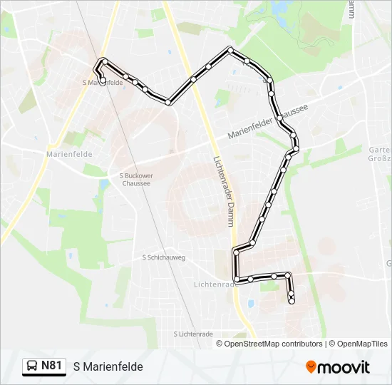 N81 Bus Line Map
