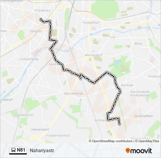 Автобус N81: карта маршрута