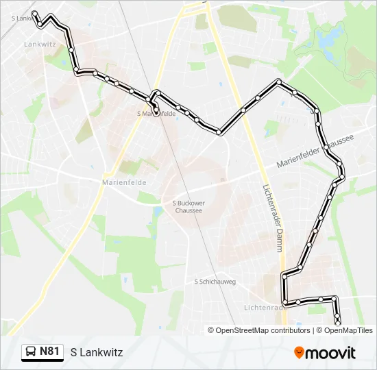 N81 Bus Line Map