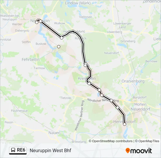 RE6 Bus Line Map