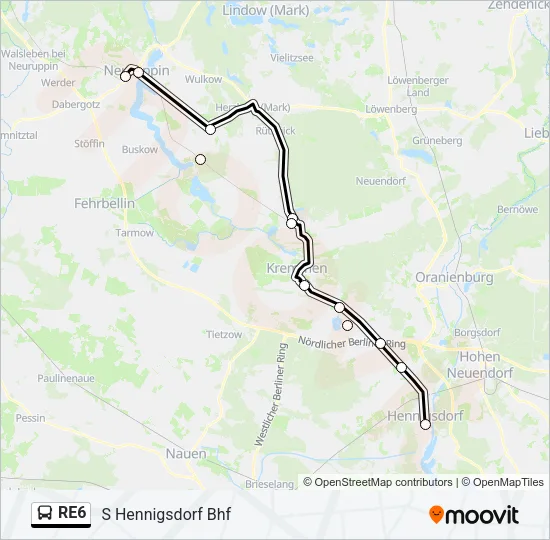 RE6 Bus Line Map