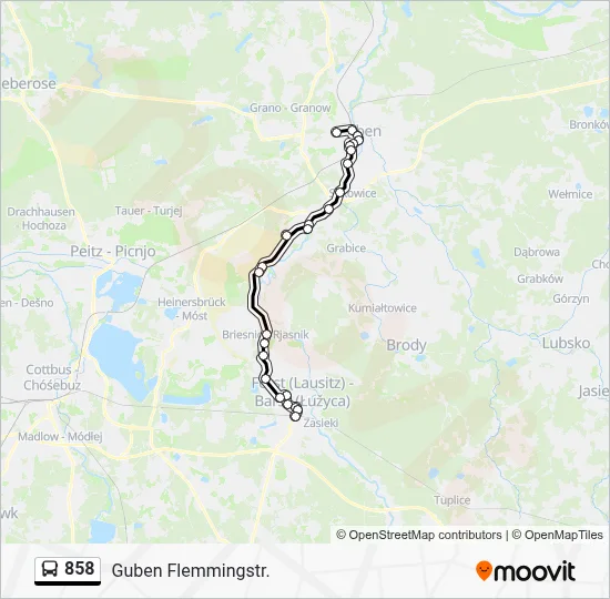 858 Bus Line Map
