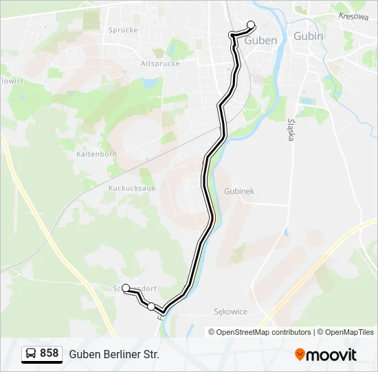858 Bus Line Map