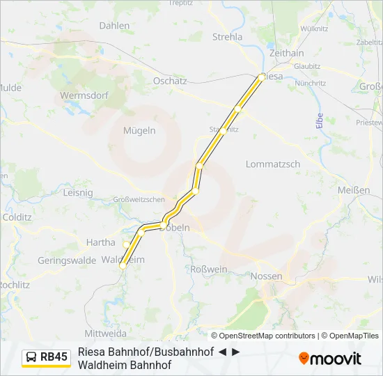RB45 Bus Line Map