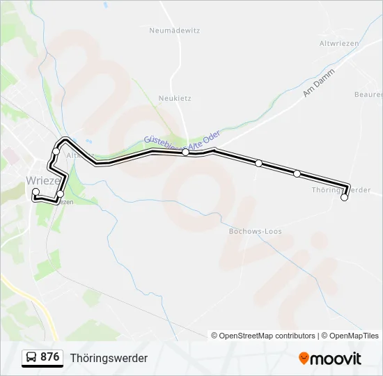 876 Bus Line Map