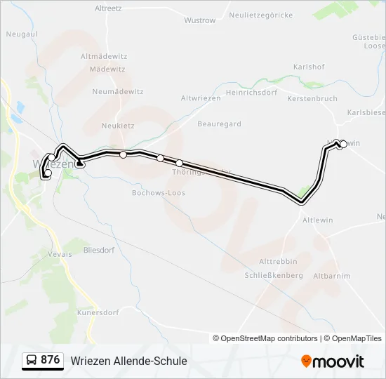 876 Bus Line Map