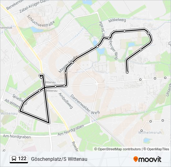 122 bus Line Map