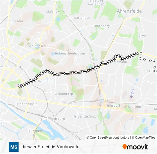 M6 Light Rail Line Map