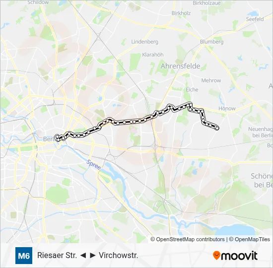 M6 Light Rail Line Map