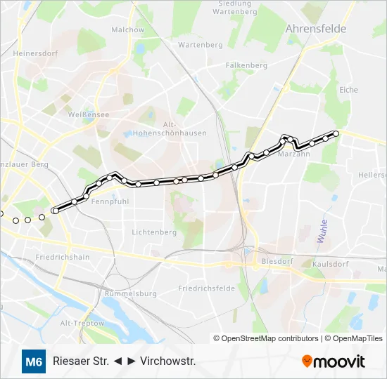 M6 Light Rail Line Map