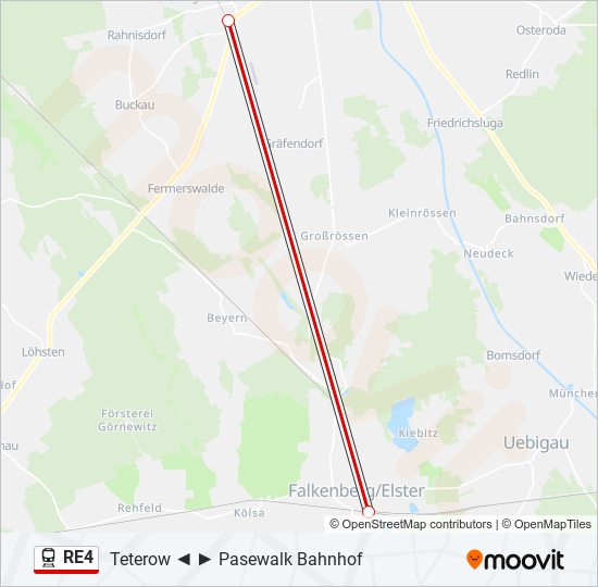 RE4 train Line Map