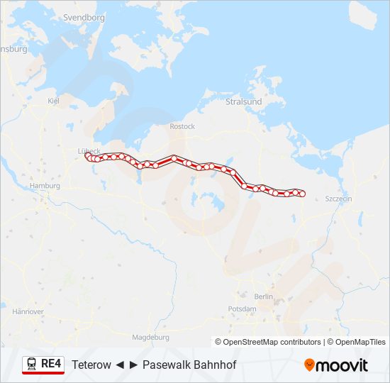 RE4 train Line Map