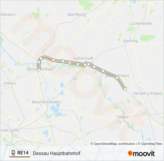 RE14 Train Line Map