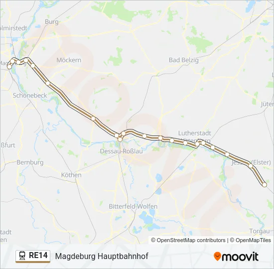 RE14 Train Line Map