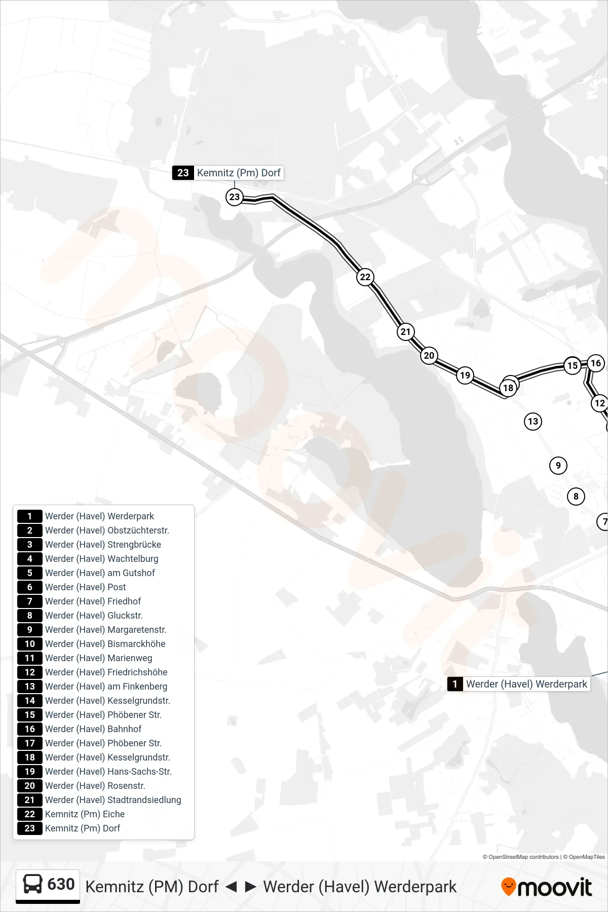 630 bus Line (Kemnitz (Pm) Dorf) route and stops on a map