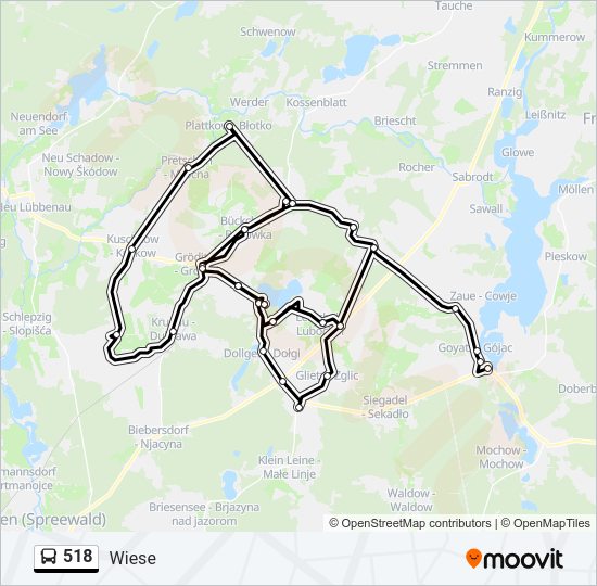 Buslinie 518 Karte
