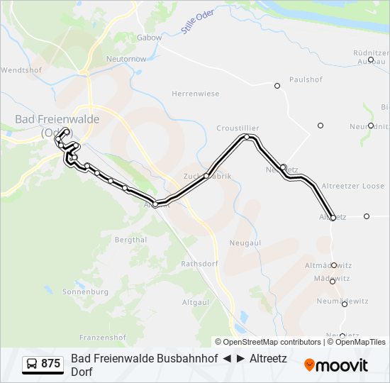 Buslinie 875 Karte