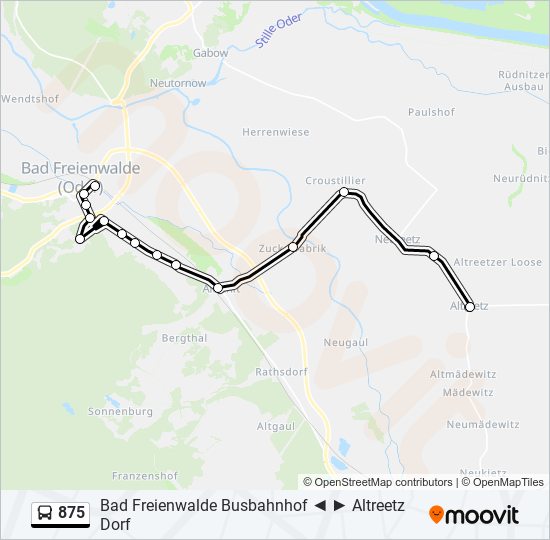 Buslinie 875 Karte