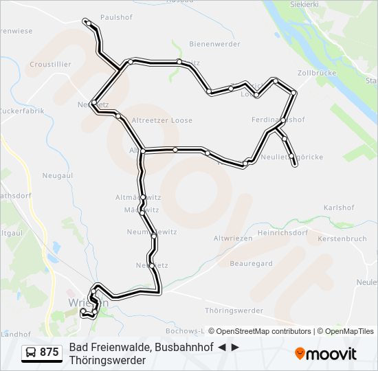 875 bus Line Map