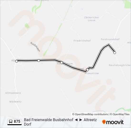 875 bus Line Map