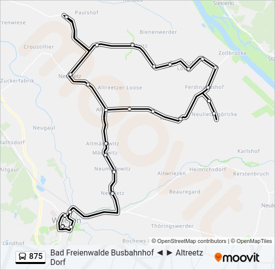 875 bus Line Map