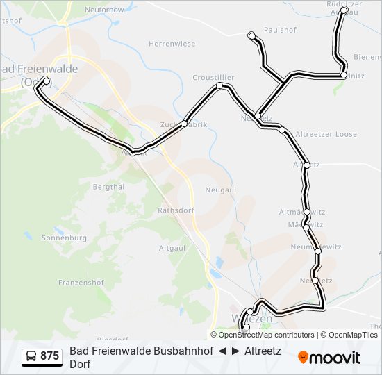 875 bus Line Map