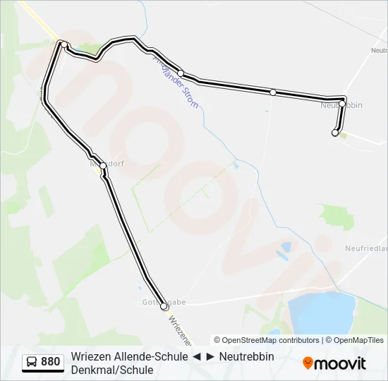 880 Bus Line Map