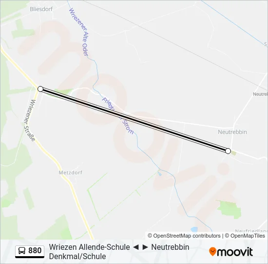 880 Bus Line Map