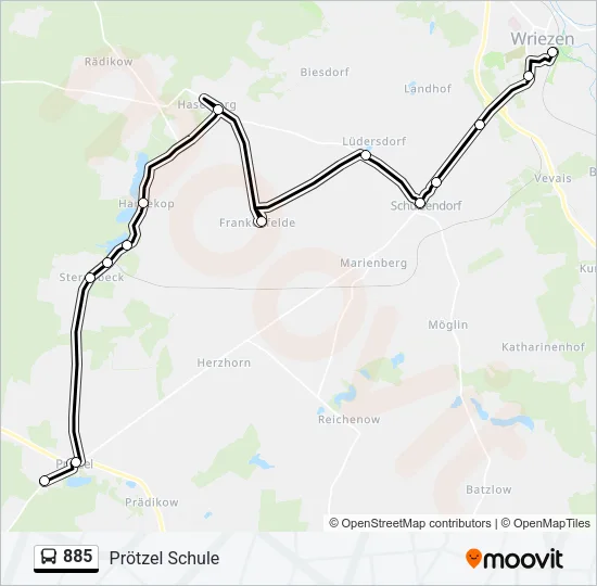 885 Bus Line Map