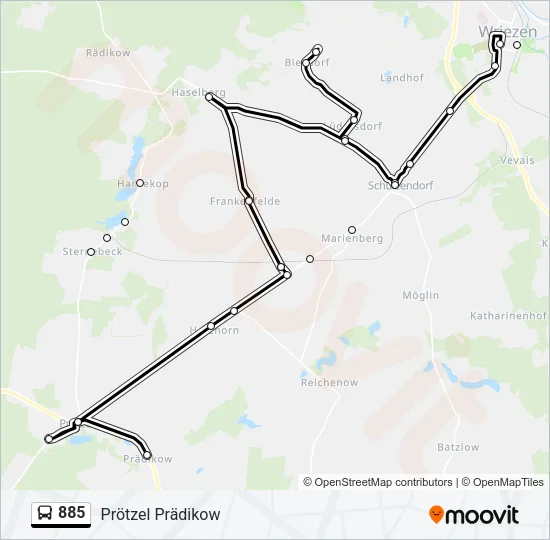 885 Bus Line Map