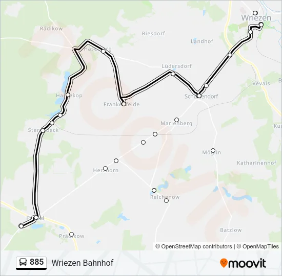 885 Bus Line Map