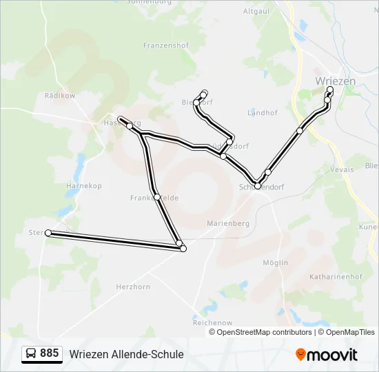 885 Bus Line Map