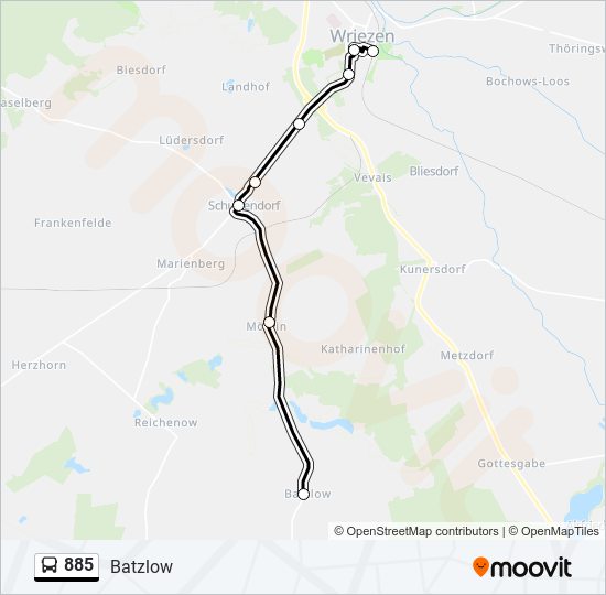 885 bus Line Map