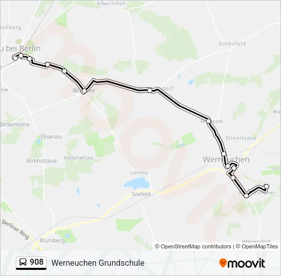 908 Bus Line Map