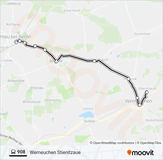 908 Bus Line Map