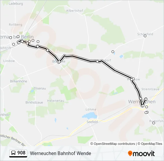 908 Bus Line Map
